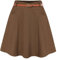Belle Poque Damen A-Linie Party Rock Elastische Taille mit Gürtel 50s Vintage Style Flowy Rock Braun BP0828-02 L