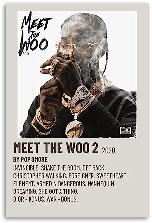 HALFRYTA Meet Poster Woo 2 Smoke Music Album Cover Leinwand Kunst Poster und Wandkunst Bild Druck Modern Familie Schlafzimmer Dekor Poster 30 x 45 cm