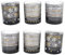 Magie di Natale Set da 6 Bicchieri in Vetro Royal Stars da 300 cL Ø 8.3 x h 9 cm (Nero)