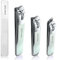 YUNYU Stainless Steel Nail Clipper 3 Pcs, Heavy Duty toenail Clippers for Cutting fingernail toenails, Sharp Nail Cutter, with Nail File, for Men Women, The Elderly and Children (Greener)
