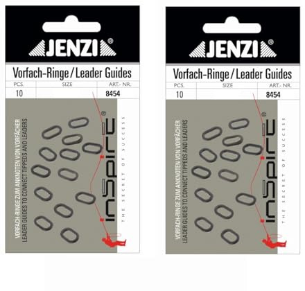blntackle76 Set 2 Packungen (20 Stück) Vorfachringe von Jenzi rund. oval 4,5-9,5kg, Leader Guides + gratis Petri Heil! Aufkleber