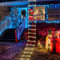 NQEUEPN Luces de Escalera Navideñas, Luces de Escalera de 3m con Papá Noel Decoraciones Navideñas para Exteriores Decoración de Escalera LED para Interior Exterior Ventana Jardín Pared del Hogar