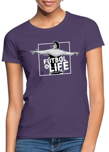 Spreadshirt Ted Lasso Dani Rojas Fútbol is Life Frauen T-Shirt, M, Dunkellila