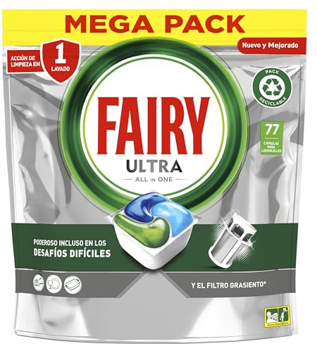 Fairy Platinum Normal, Cápsulas De Lavavajillas Todo En Uno, 77 Cápsulas, Para Los Restos Más Difíciles, Limpia Incluso La Grasa De Los Filtros