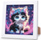 Katze Diamond Painting Kinder Mit Holzrahmen,Set Full Diamant Painting Bilder Kinder Tiere,5D Diamond Painting Mädchen,DIY Mosaikherstellung Arts Craft für Home Wand Decor 18x18cm