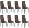 buybyroom Esszimmerstühle 10er Set Küchenstuhl Bequemer Polsterstuhl mit Stoffsitz, Rückenlehne, Esstisch Stuhl Metallbeine, Braun