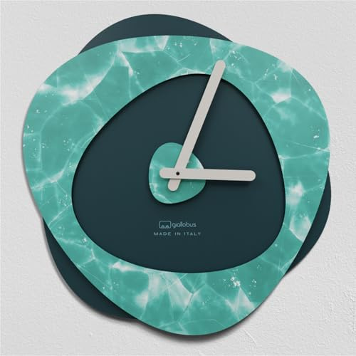 Giallobus - Premium-Uhr - Bokeh-Uhr - MDF-Holz - Premium 45x45cm - 24 - Ice - Italienisches Handwerk – geräuschlos – Geschenkidee – modern
