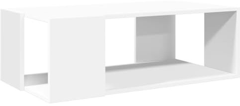 vidaXL Table Basse Blanc 89,5x48x30 cm Bois d’ingénierie, Table d'appoint, Table de Salon, Table latérale, Bout de canapé, Table Centrale