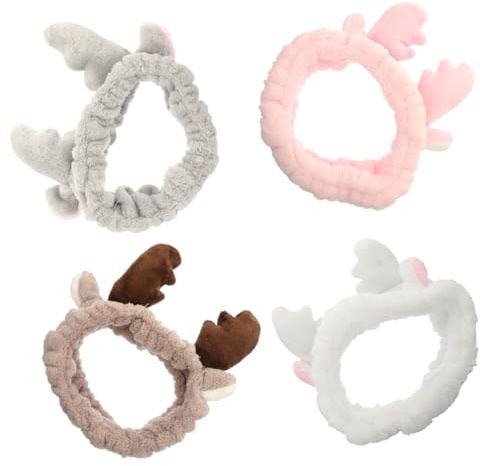 GALPADA 12stücke Weihnachts-haarband Für Damen Mit Dekorativen Antilopenhörnern Plüsch Haarschmuck Für Make-up Gesichtswäsche Und Maskenpflege Farblich Zufällig