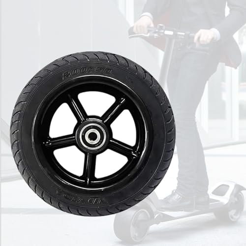 Abiemuce E Scooter Reifen 8 Zoll, 200×50 Voll Vorderrad, Ersatzräder für Scooter, Elektroroller Vollgummireifen mit Nabe, Rutschfest, Stoßfest, für Elektro Roller Vorderrad, Roller Reifen, Ersatzräder