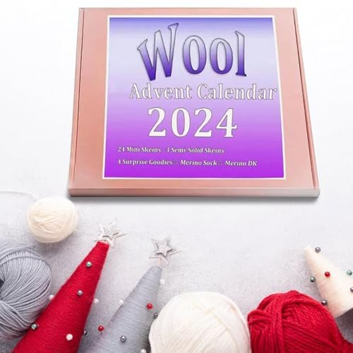 Wolle Adventskalender 2024, Adventskalender Wolle, Yule & Garn Adventskalender, 24 Tage Weihnachten Countdown Kalender, Stiche Marker Adventskalender, Wolle Strickset für Erwachsene