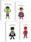 mojoliving Bilder Kinderzimmer jungen Baby Zimmer Poster Set Wandbilder Kinderzimmer mädchen Babyzimmer Deko Bilder für Baby Zimmer Dekoration (Superhelden)