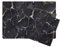 SaRani Set Coprifuochi + Copriforno Imbottito Fantasia Marmo Venature Oro Arredo Cucina (Nero)