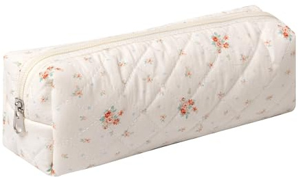 Pencil Case Office College School Storage Bag Pouch Holder Box Organizer Makeup Pouch Cosmetic Bag Aesthetic Cute Pen Case for Girls Boys Kids (Floret)