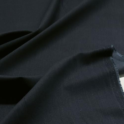 TOLKO mittelschwerer Baumwollstoff Meterware für Hose Jacke Rock Kleid Bezug Vorhang Polsterung | 150cm breit | Baumwolle Meterware Dekostoff Stoffe zum Nähen (Nacht Blau)