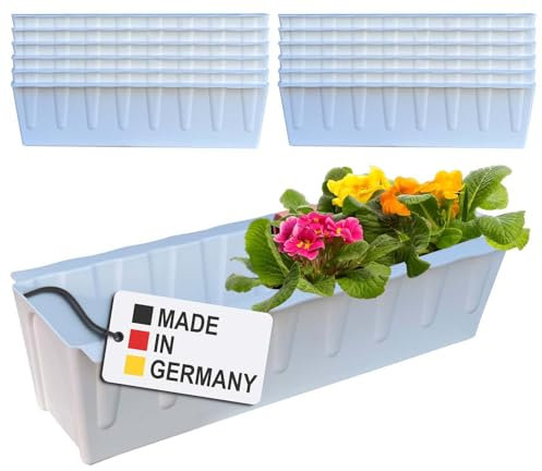 Hossi's Wholesale 12 Euro-Paletten Blumenkästen-Einsätze | 37,3cm Weiß | Pflanzkasten für Europalette Palette | Balkonkasten | Blumentopf | aus stabilen Kunststoff | Made in Germany