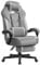 SONGMICS Silla Gaming, Silla de Oficina, Ordenador, Diseño Ergonómico, con Reposapiés, Reposacabezas Ajustable, Cojín Lumbar, Capacidad de Carga 150 kg, Gris Pizarra y Gris Paloma OBG077G02