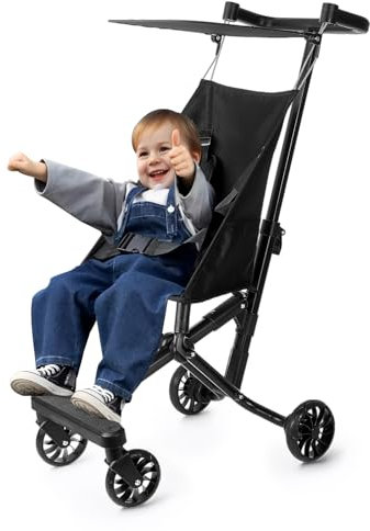 Sinbide tragbarer faltbarer Kinderwagen, mit einer Hand zusammenklappbar, verstellbares Verdeck, geeignet von 6 Monaten bis 4 Jahren, tragbarer und leichter Reisekinderwagen, max. Belastbarkeit 20 kg