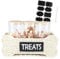 Ctomche Dog Treat Jar Set of 3,Airtight Dog Food Storage Container,Glass Puppy Treat Tin with Wicker Basket,Clear Pet Cat Biscuit Tin,Pet Food container with Bamboo Lid,Dry Cat Food Box for Kitchen