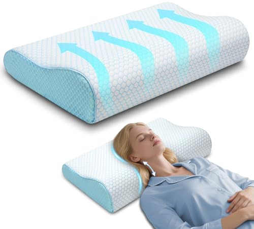 Untimaty Nackenkissen - Memory Foam Kopfkissen - Ergonomisches Kopfkissen gegen Nackenschmerzen für Seitenschläfer, Rückenschläfer und Bauchschläfer