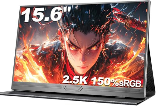 CUIUIC Écran Portable 15.6 2.5K 150% sRGB 500nit Moniteur IPS Ultra-Léger, Moniteur Portable HDMI/Type-C pour PC/Laptop/Mac/PS5/Xbox