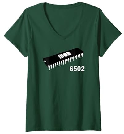Damen MOS 6502 CPU T-Shirt von Retro Shirts T-Shirt mit V-Ausschnitt