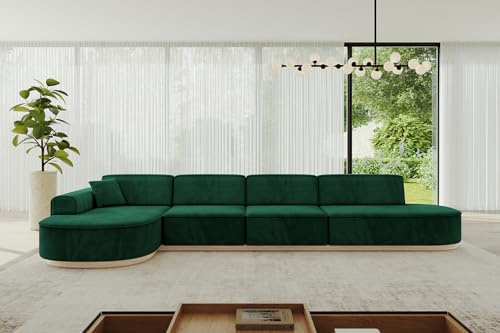 ALTDECOR Ecksofa in L-Form Corner Sofa Bett Eckcouch Couch Wohnlandschaft Cauchsofa MARI-L3-v1-402x165x81 cm Grün