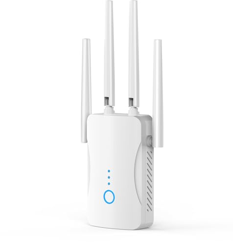 Neuestes WLAN Verstärker 1200Mbit/s WLAN Repeater,Dualband 5GHz & 2.4GHz WiFi Repeater mit WPS | 1200 Mbit/s | Mit LAN/WAN Port| Einfache Einrichtung | Kompatibel Allen WiFi Geräten
