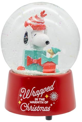 Kurt Adler 100 mm Musikalischer Snoopy mit Geschenken, Wasserkugel