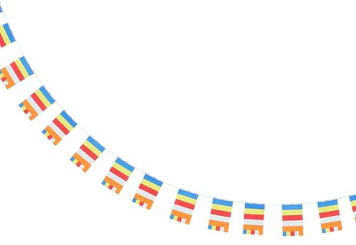 ARTIBETTER Buddhistische Gebetsfahne Fünf Farben Polyester Fahnenbanner Für Innen Außen Tempel Dekoration Spirituelles Geschenk