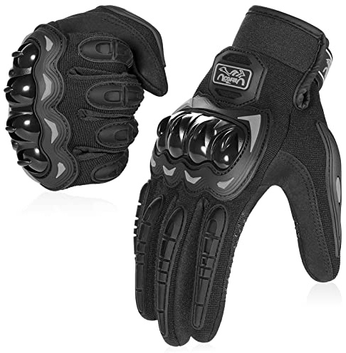 COFIT Motorcycle Gloves for Men and Women, Full Finger Touchscreen Motorbike Gloves for BMX ATV MTB Riding, Road Racing, Cycling, Climbing, Motocross - Black M
