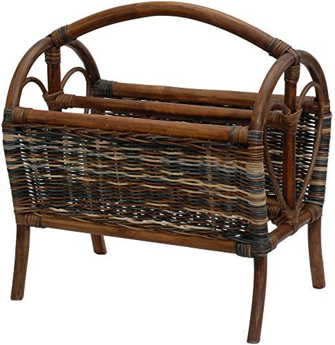 korb.outlet Zeitungsständer/Magazinsammler aus Rattan Mehrfarbig (Blau, Braun, Creme)