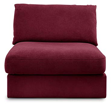 CAVADORE Sofa-Modul Fiona Sitzelement mit Rücken / XXL- Sessel mit Rückenlehne / 94 x 90 x 112 / Webstoff burgunder-rot