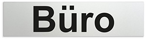 Kinekt3d Leitsysteme Schild/Türschild 160 x 40 x 1,5 mm - Aluminium Vollmaterial eloxiert - Oberfläche in geschliffener Edelstahloptik - 100% Made in Germany (Büro)