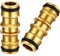 Zhanmai 2 Packungen Messing Doppelstecker Gartenschlauch Schlauchverbinder (Messing Doppelstecker Verbinder)