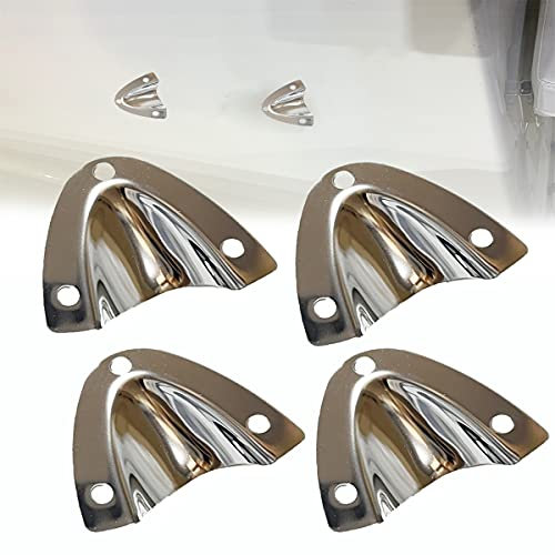 Marine Boot Draht Kabel Loch Ventilator Abdeckung Muschel Shell Vent Edelstahl S Größe: 3,8 x 3,5 cm, L Größe: 5,4 x 6,5 cm optional (L, 4 Stück)