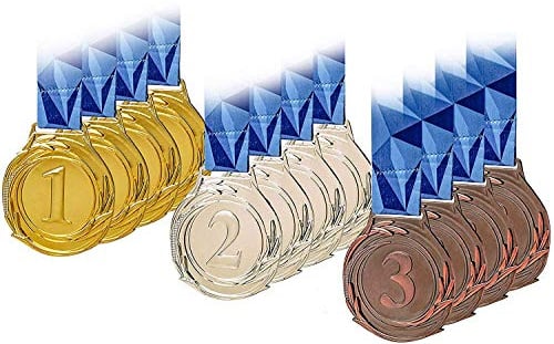 PARAOR 12Pcs Gold Medals Award Medals for School Sports Office Games
