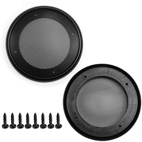Fielect 2 Pcs 5.5inch /139mm Speaker Grill Mesh Decorative Circle Woofer Guard Protector Cover Audio Accessories Black Cloth Cover