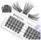 BEYELIAN Ciglia Finte Ciuffetti, C Curl Ciuffetti Extension Ciglia 48 Pezzi 0.07mm 10-16mm Mixed Fai Da Te Ciglia Finte per Uso Personale a Casa (Twin Flowers, Trasparente)