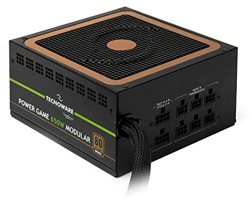 Tecnoware Alimentatore Modulare 650W per PC Gaming - Certificazione 80 Plus Bronze di Elevata Efficienza (>85%), con Ventola Ultra Silent