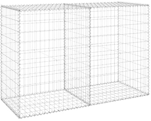 vidaXL Mur en Gabion avec Couvercles Paniers de Gabion Mur de Soutènement Jardin Patio Terrasse Extérieur Acier Galvanisé 150x60x100 cm