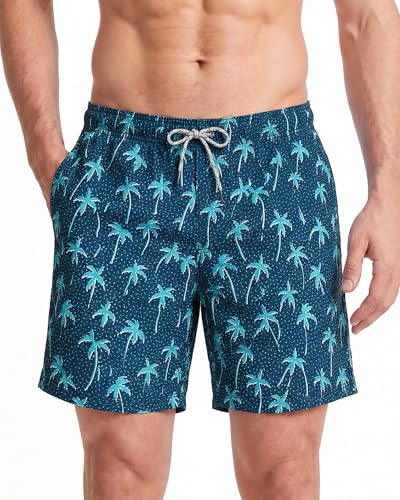 maamgic Short de Bain pour Homme Maillot de Bain Rayée avec Poche Séchage Rapide Short de Plage pour Vacance Piscine