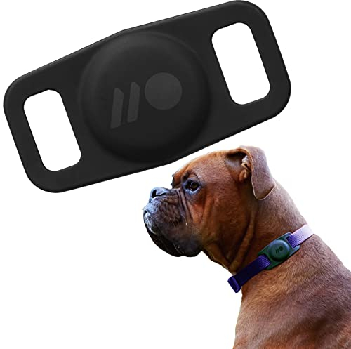Case-Mate Halterung für Apple Air-Tags Hundehalsband [Kratzfeste Haustierhalsband Hülle | Air-Tag Hundehalsband | Schützende Air-Tag Hülle Hund | Air-Tag Anhänger Hund / Katze] - Schwarz