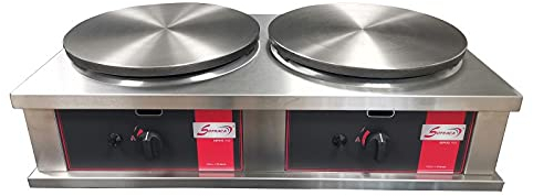 Crêpière Double Gaz Professionnelle à Usage Intensif - 2 x Ø 400 mm - Sofraca
