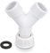 Washing Machine Y Splitter, 3/4 Inch Plastic Y Piece Splitter Connector Washing Machine Dish Washer, Appliance Inlet BSP Hose Y Connector with Rubber Washer, White