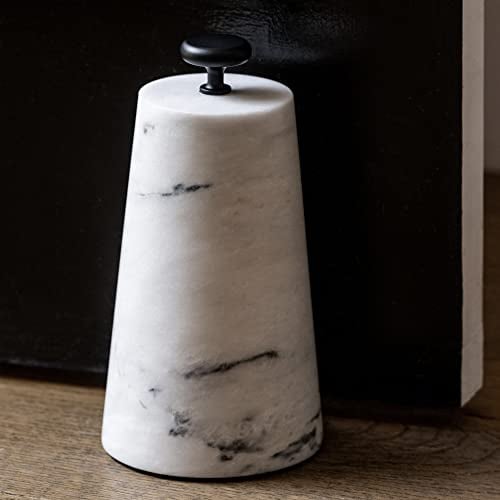 Marble Decorative Door Stop, Cute Door Stopper with Cast Iron Handle, Heavy Weighted Door Stop for Your Indoor or Outdoor Door, Heavy Door Stopper Weight/Rock for Country Home Decor (2 Knobs, 6lbs)