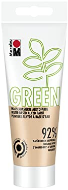 Marabu 14500050025 - GREEN LINE Alkyd-Farbe, apricot, 100 ml Malfarbe auf Wasserbasis, klimaneutral, matt, lichtecht, wetterfest (nach 24h Durchtrocknung), 92 % aus natürlichen Rohstoffen