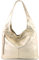 modamoda de T155 Damen Leder Shopper Schultertasche Large handmade in Italy, Farbe:Light Gold