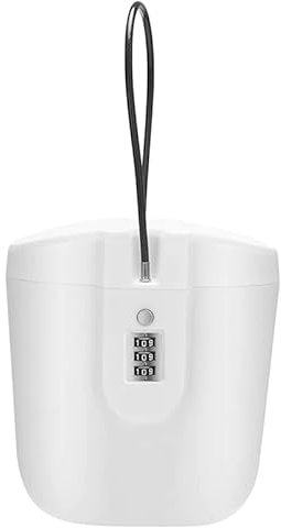 Portable Bucket Lock, Cipher Safe Box, Anti Theft, 3-digit Combination Lock, for Outdoor, Beach, Car, Caravan, Camping, Sports, Travel, Shopping (White)