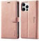 LOLFZ Wallet Case for iPhone 14 Pro, Premium Leather Case Card Holder Kickstand Magnetic Closure Flip Case Cover for iPhone 14 Pro - Rose Gold